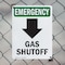 Signmission Gas Shutoff (Down Arrow) With Symbol, 10 in W x Rectangle, Plastic OS-2PACK-EM-P-1014-V-10503 - alternate 6